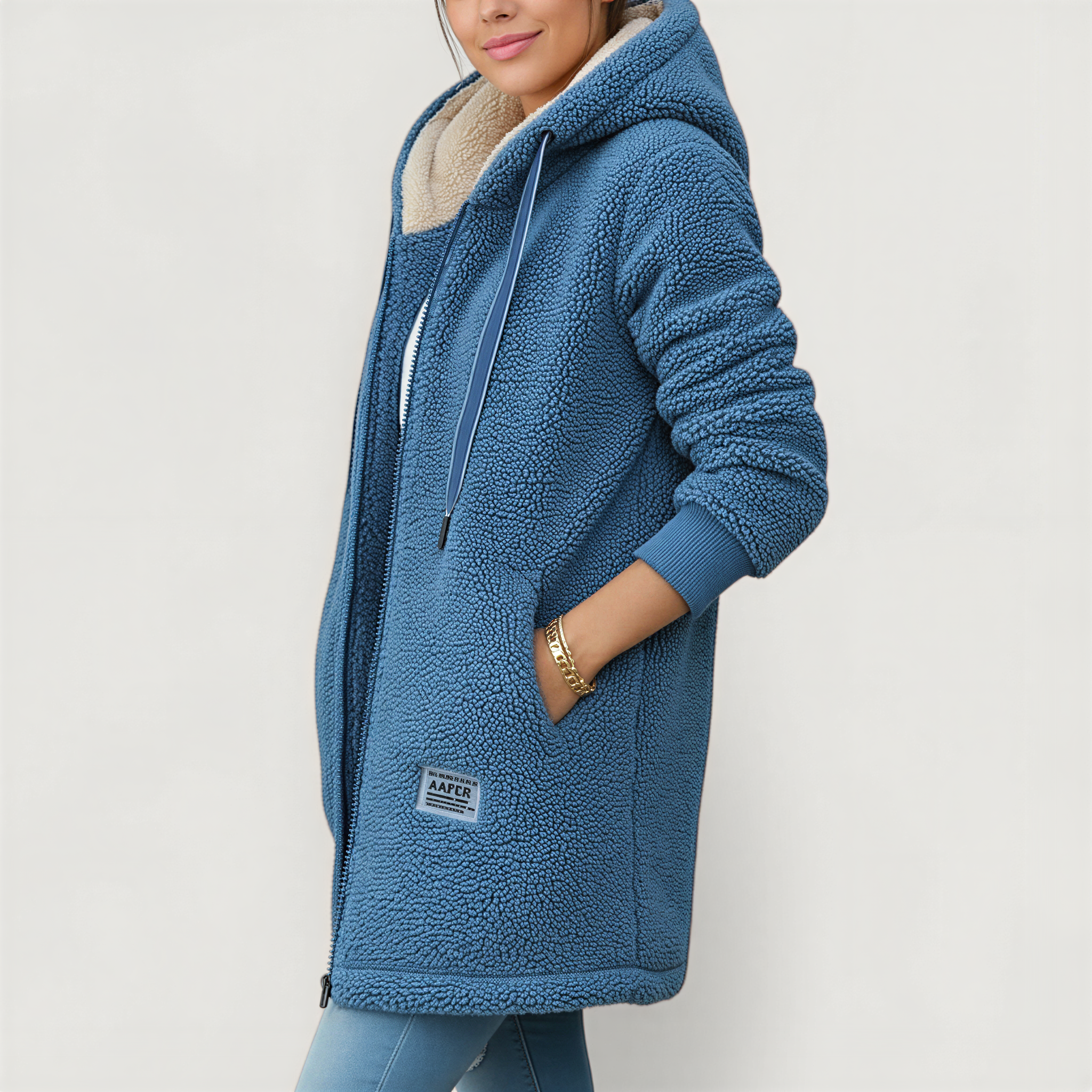 Kuschelige Sherpa Jacke | Mit Kapuze | Winter