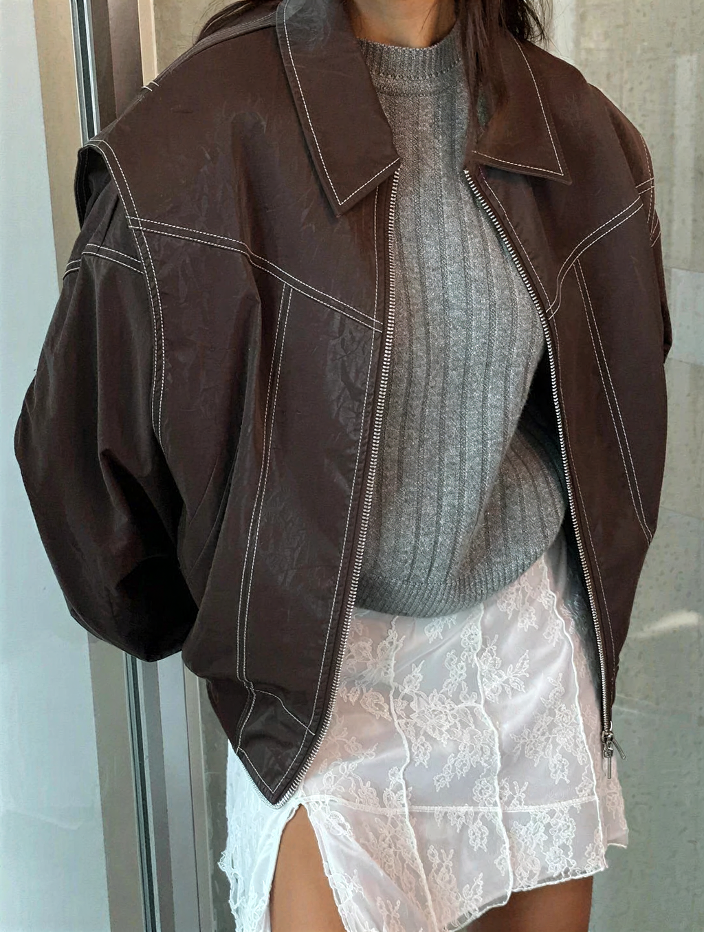 Bomberjacke | Extravaganter Print & Kunstleder | Streetwear