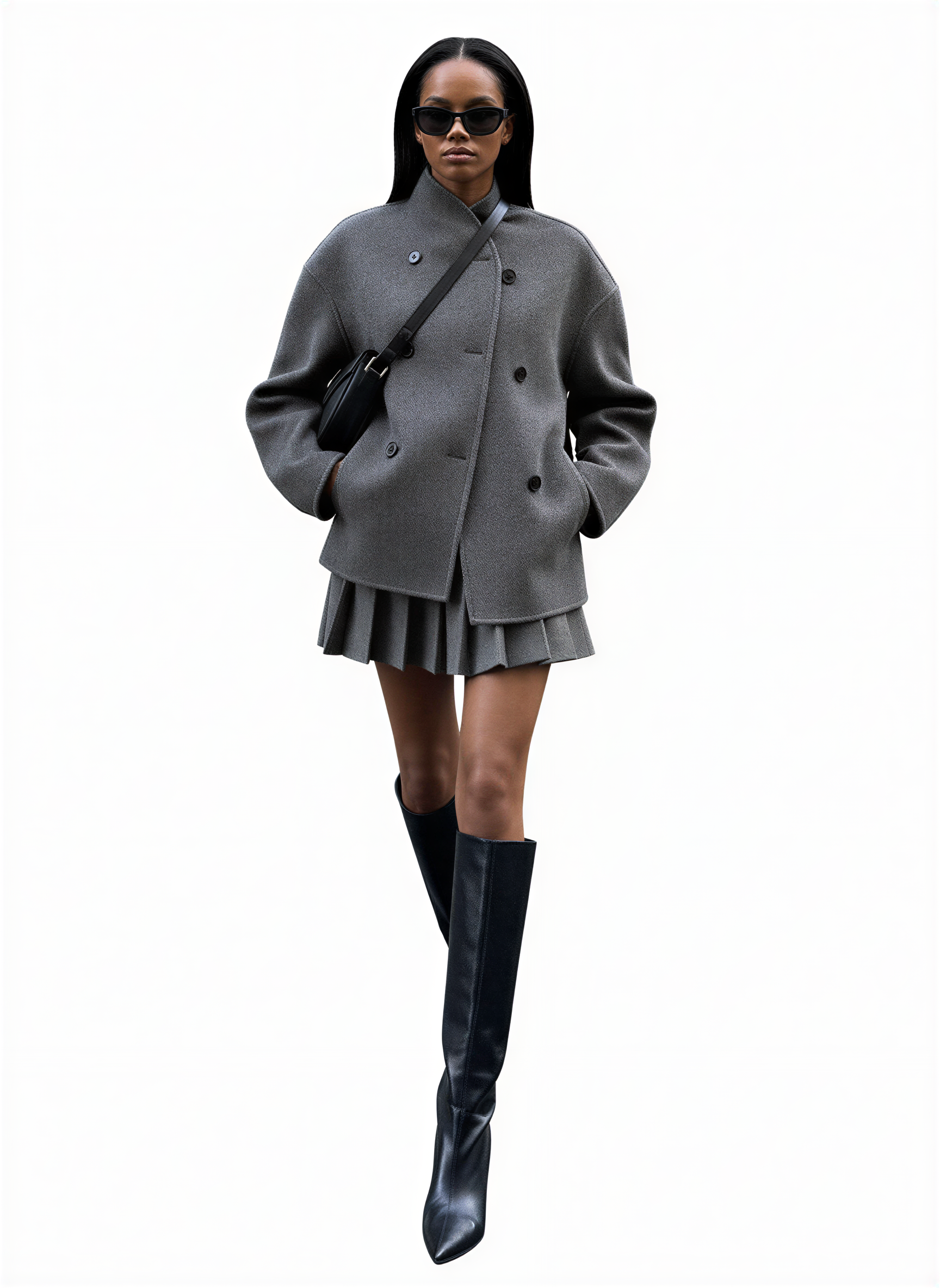 Damen Zweiteiler | Strukturierter Webstoff | Übergangszeit