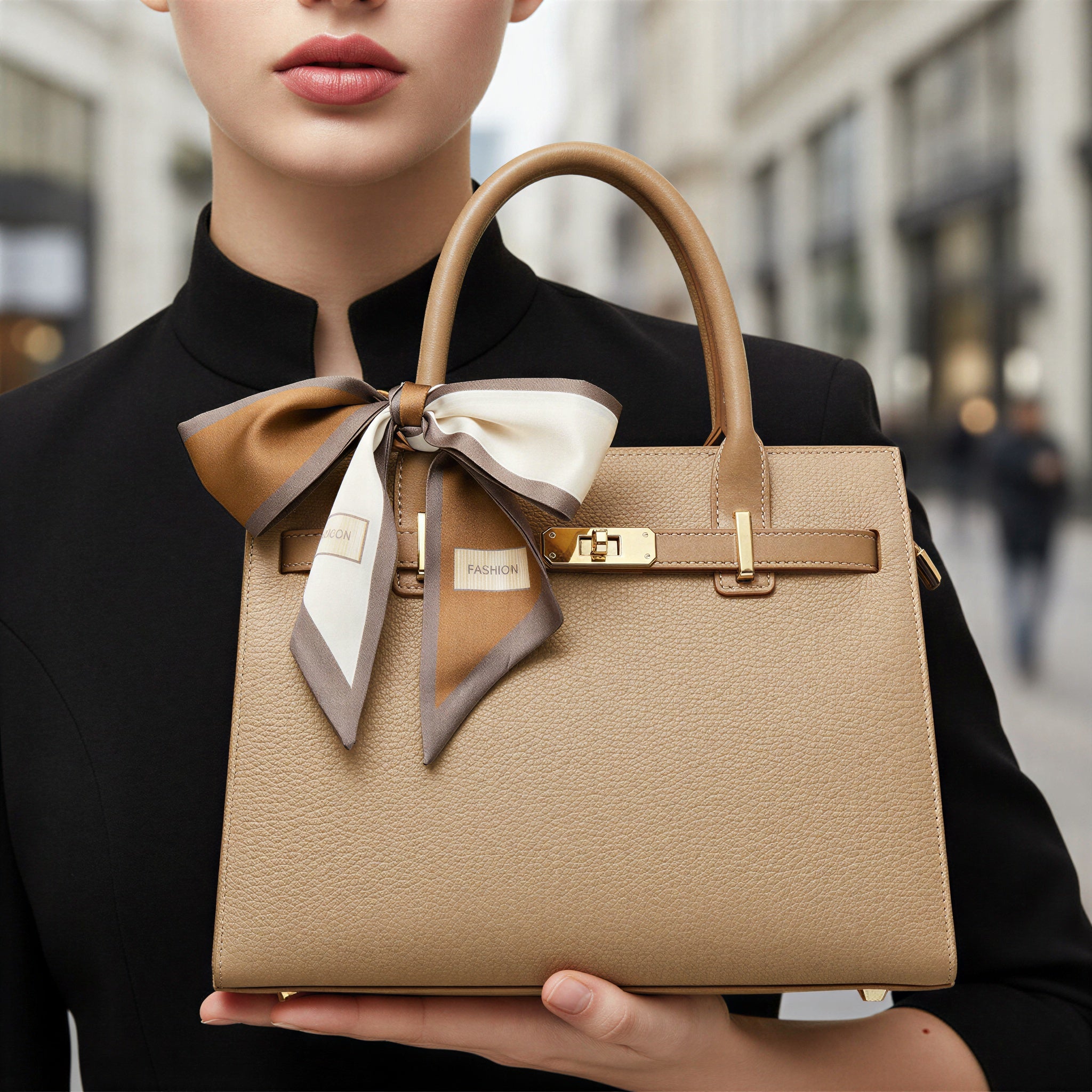 Henkeltasche | Mit Schal-Detail | Business Casual