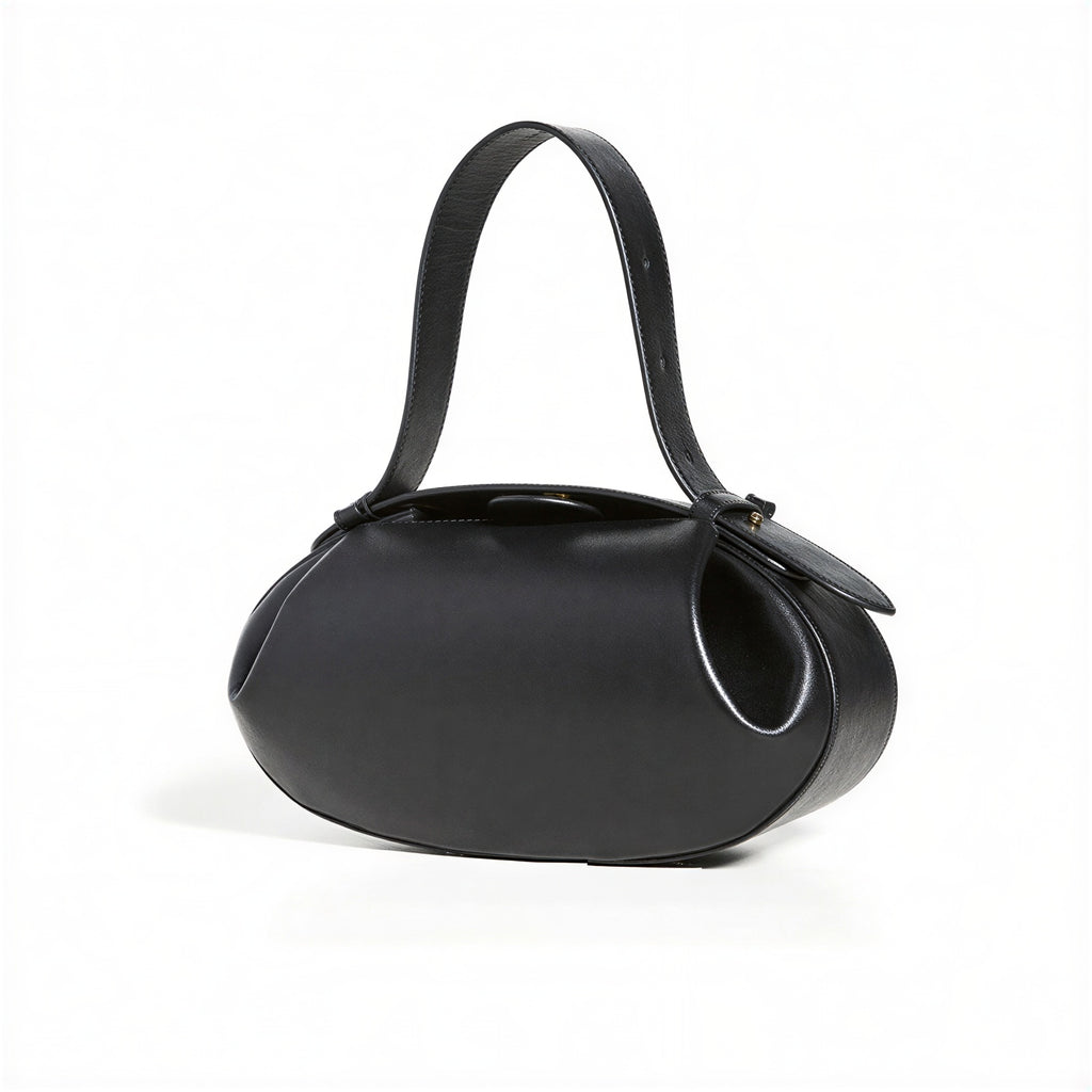 Lederschultertasche | Abgerundete Form | Business Casual