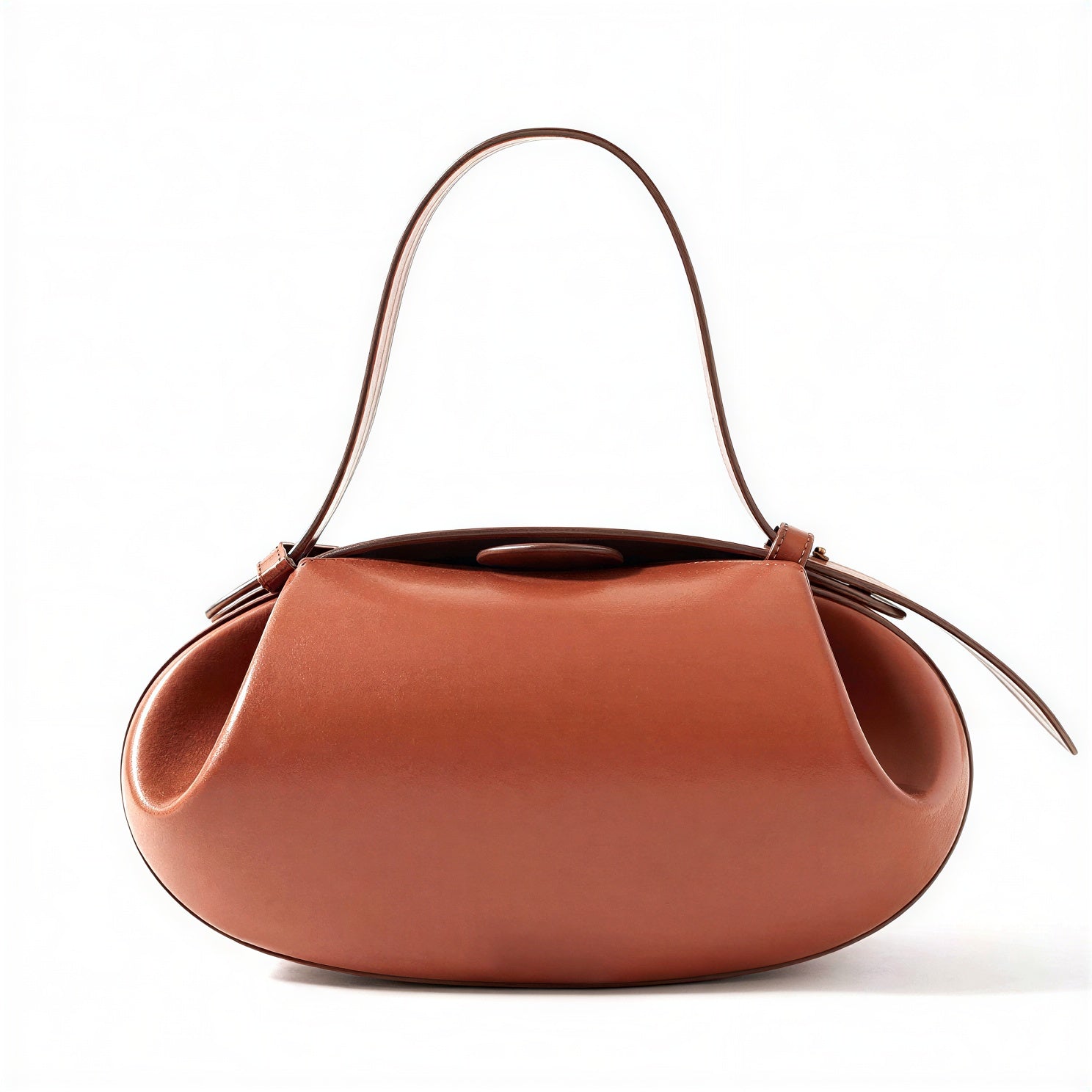 Lederschultertasche | Abgerundete Form | Business Casual