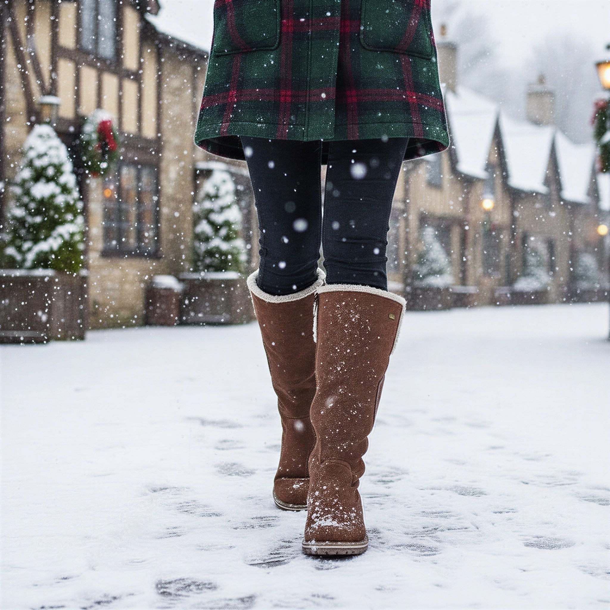 Kniehohe Winterstiefel | Wildleder mit Shearling | Winter