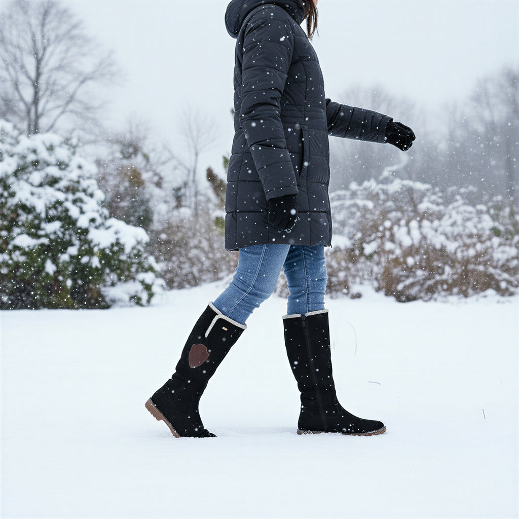 Kniehohe Winterstiefel | Wildleder mit Shearling | Winter