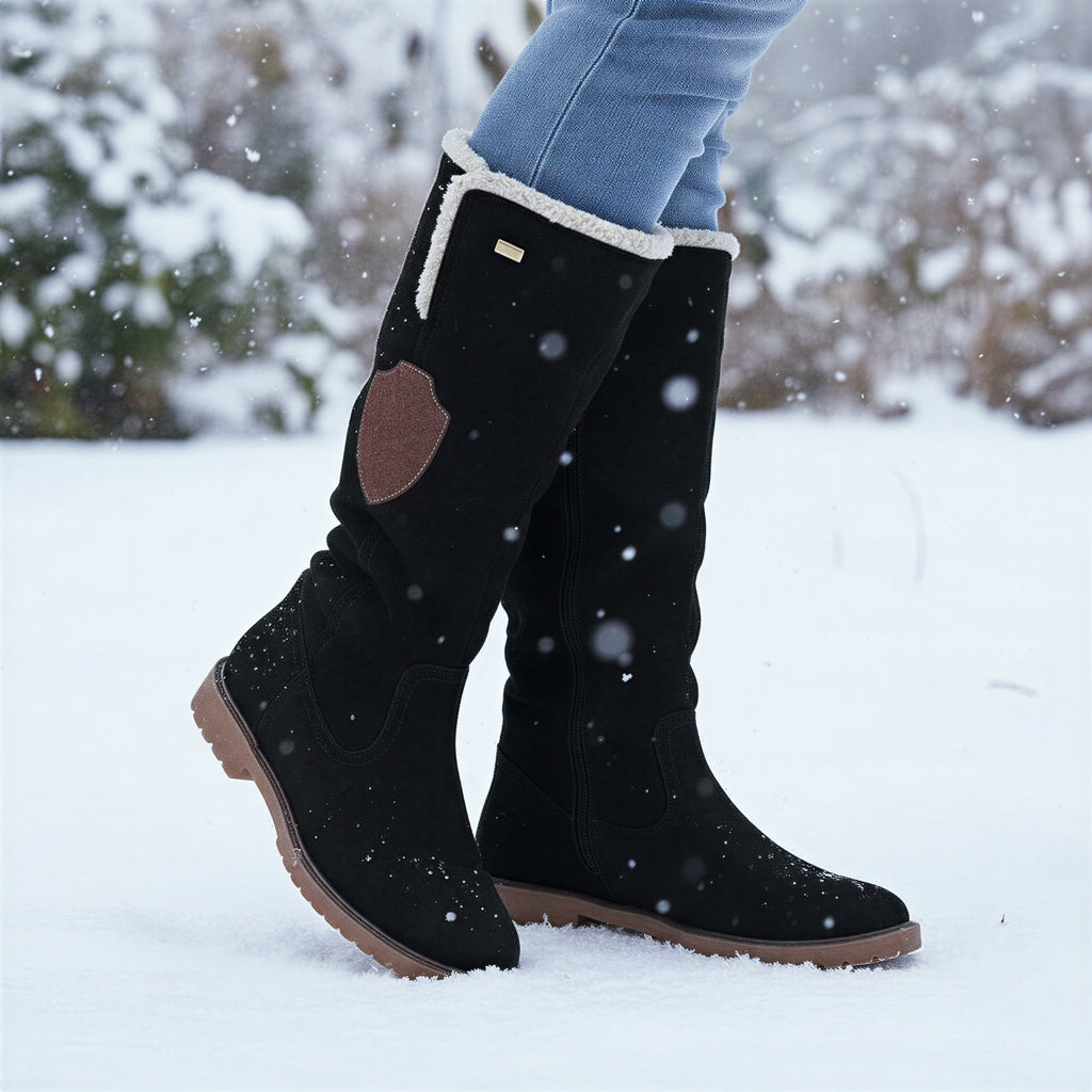 Kniehohe Winterstiefel | Wildleder mit Shearling | Winter