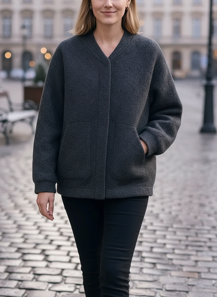 Bouclé Jacke | Lässige Passform | Übergangszeit