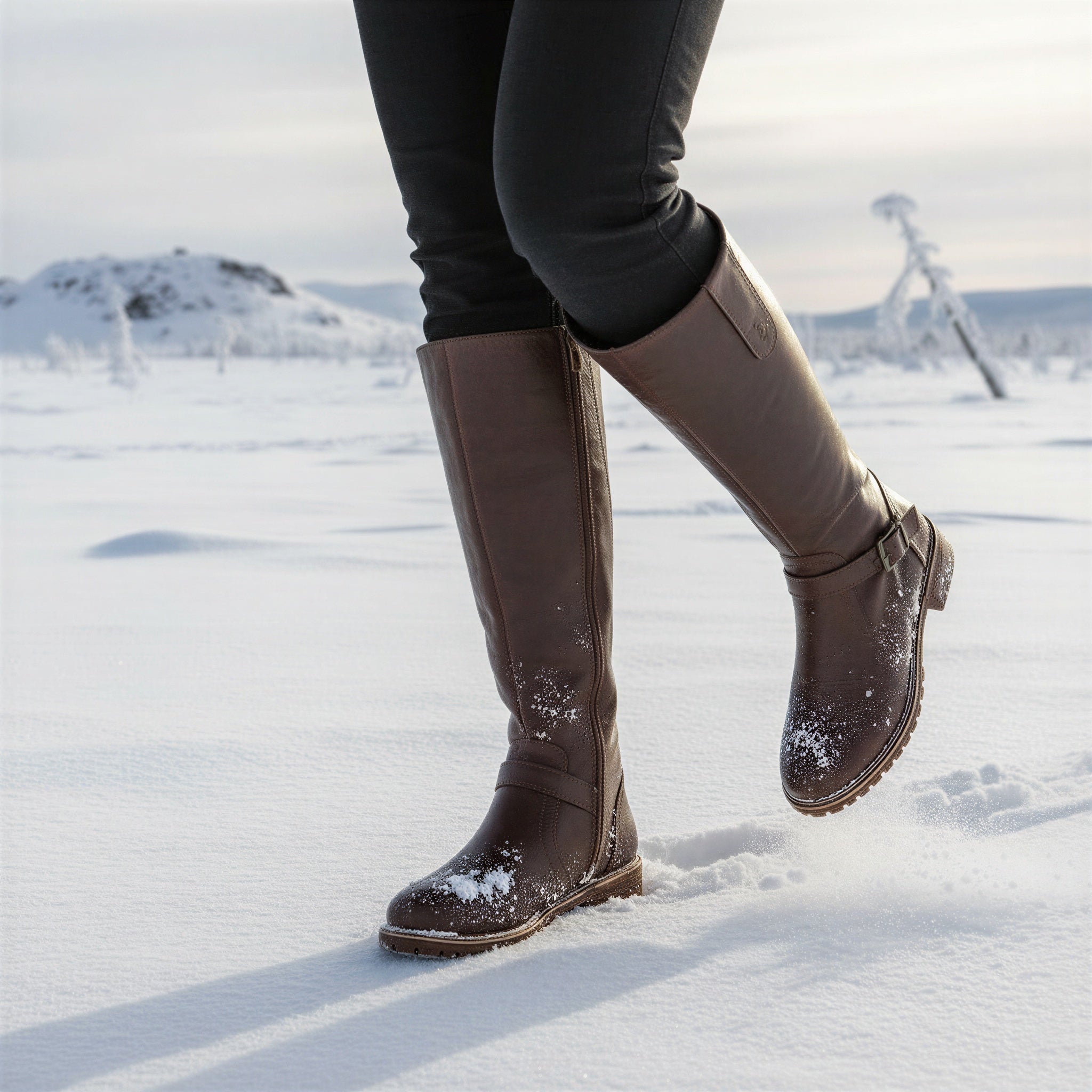 Kniehohe Stiefel | Mit Schnallen-Detail | Ganzjährig