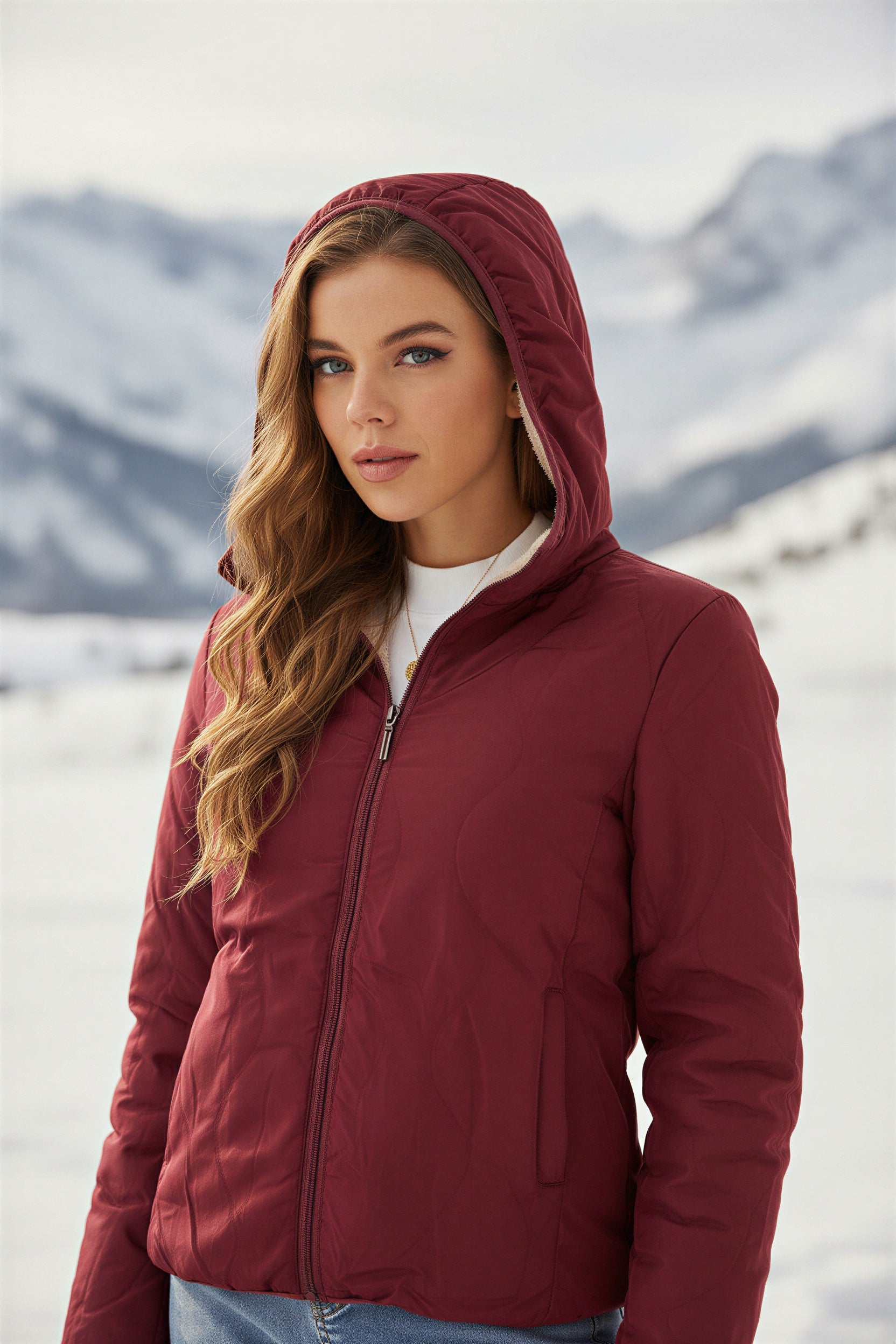 Steppjacke | Sherpa-gefüttert | Damen Winter