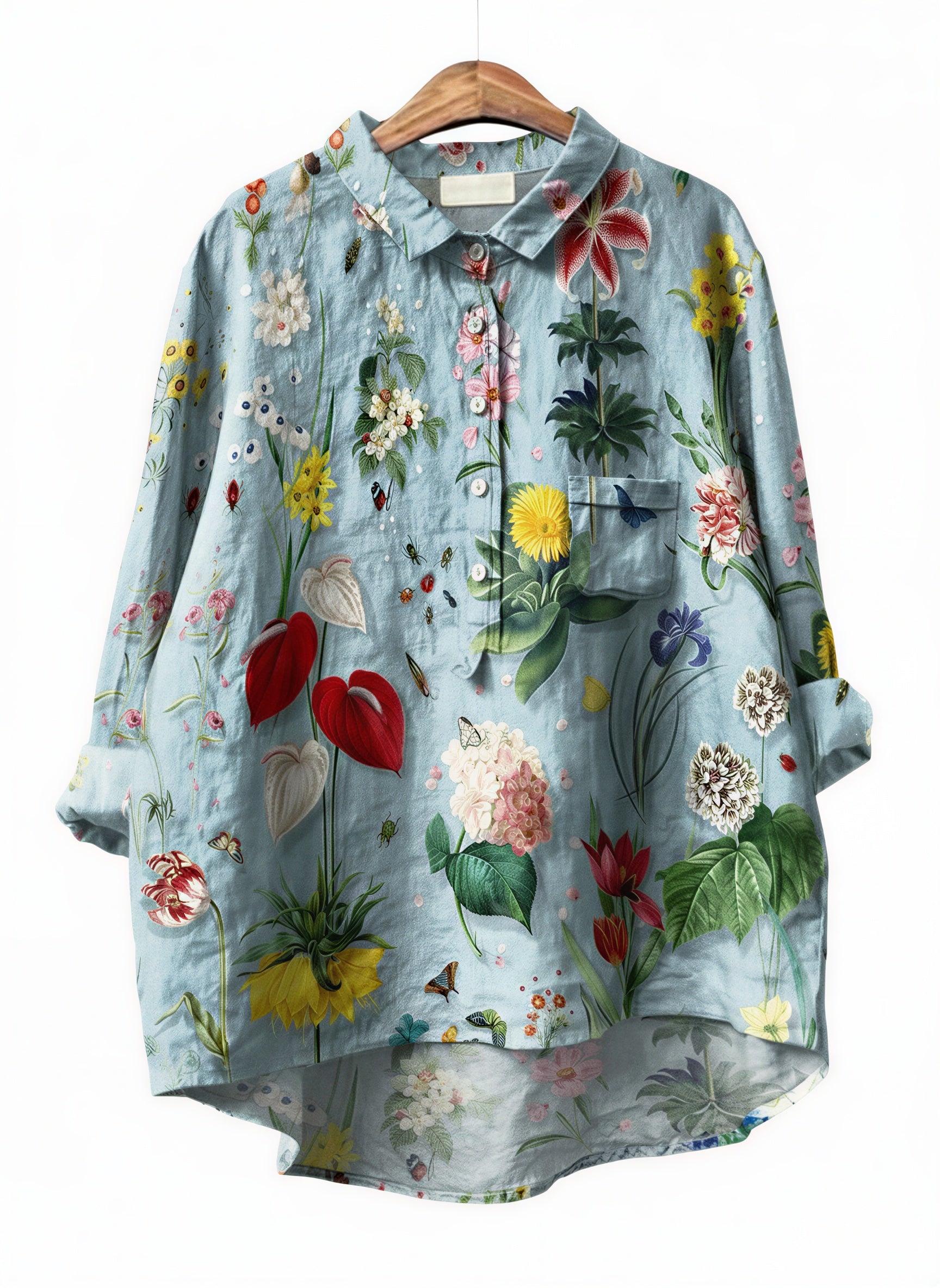 Langarmshirt | Botanischer Print | Freizeit