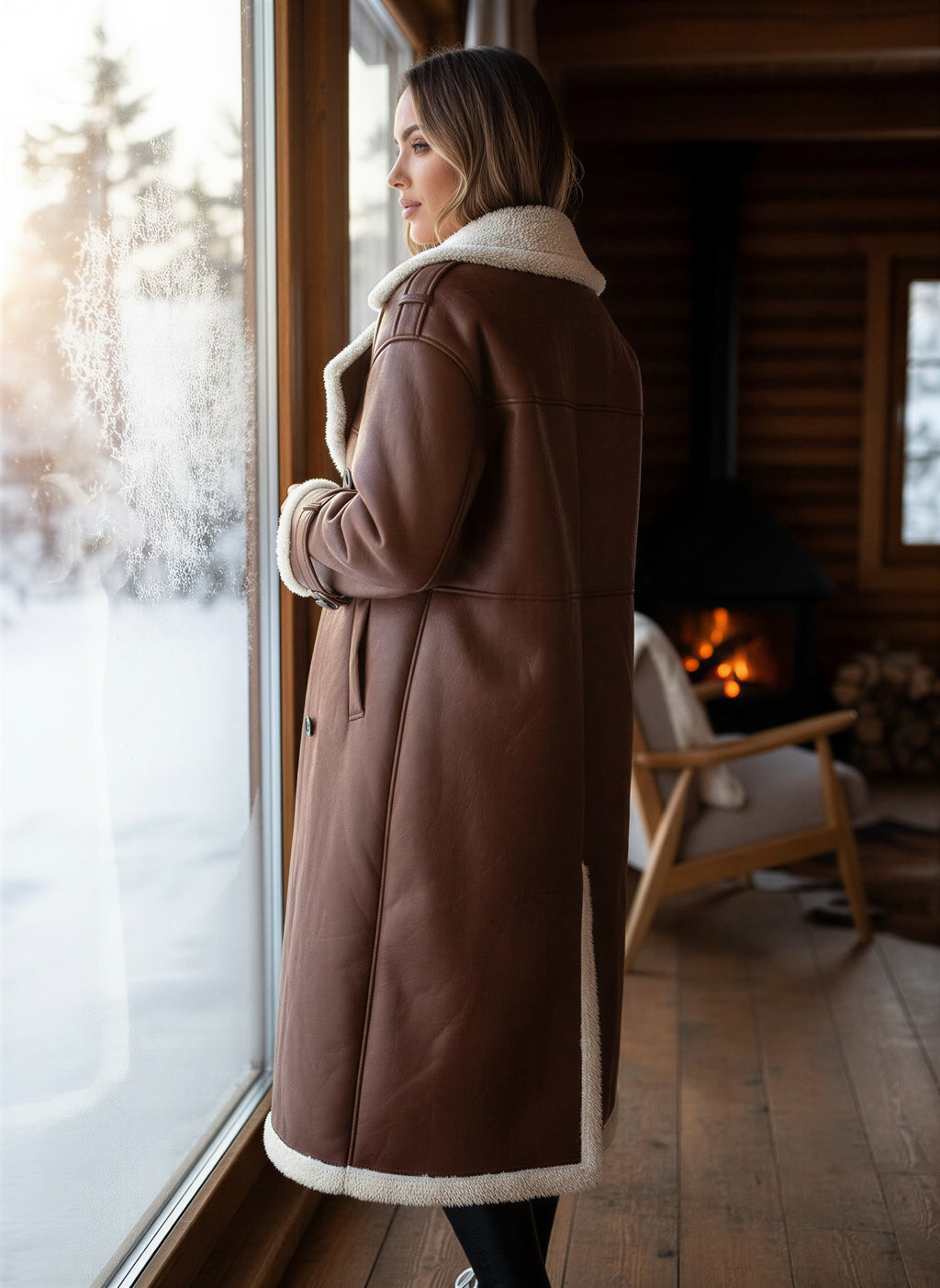 Langmantel | Lammfell-Futter | Winter