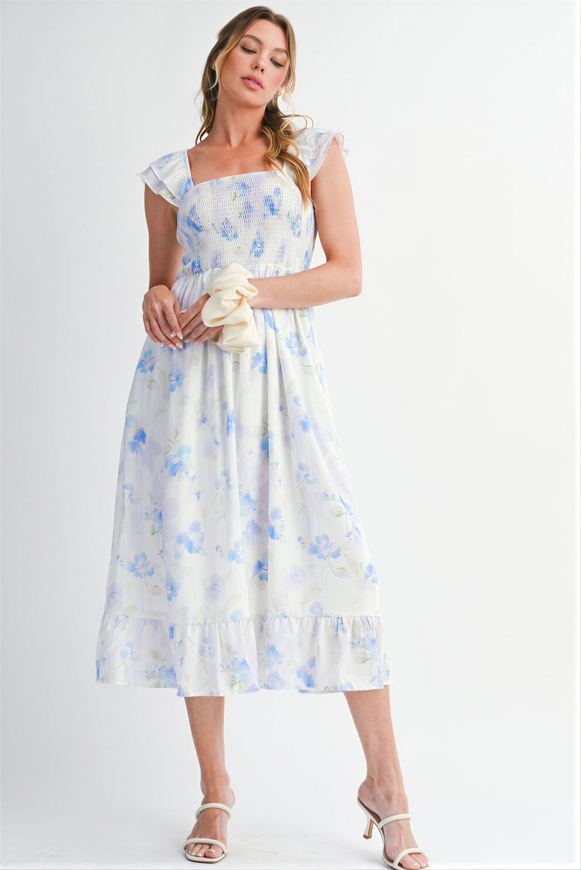 Kleid | Gestepptes Oberteil und Blumenmuster | Frühling/Sommer