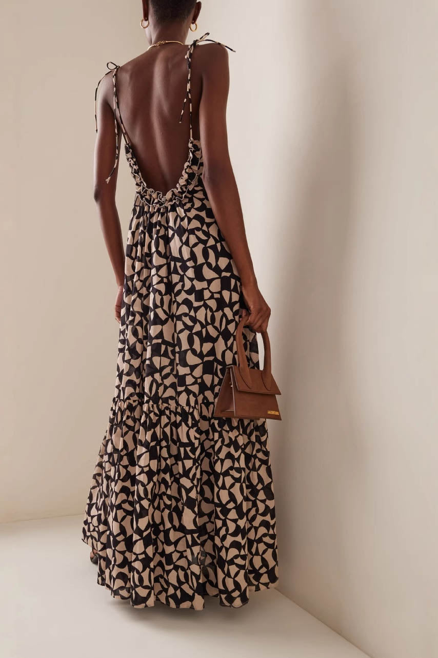 Maxikleid mit geometrischem Muster