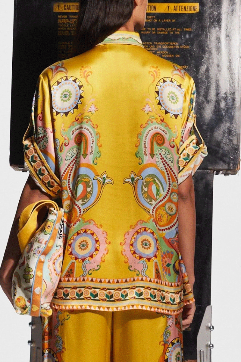 Fließender Paisley-Anzug mit Weitem Bein