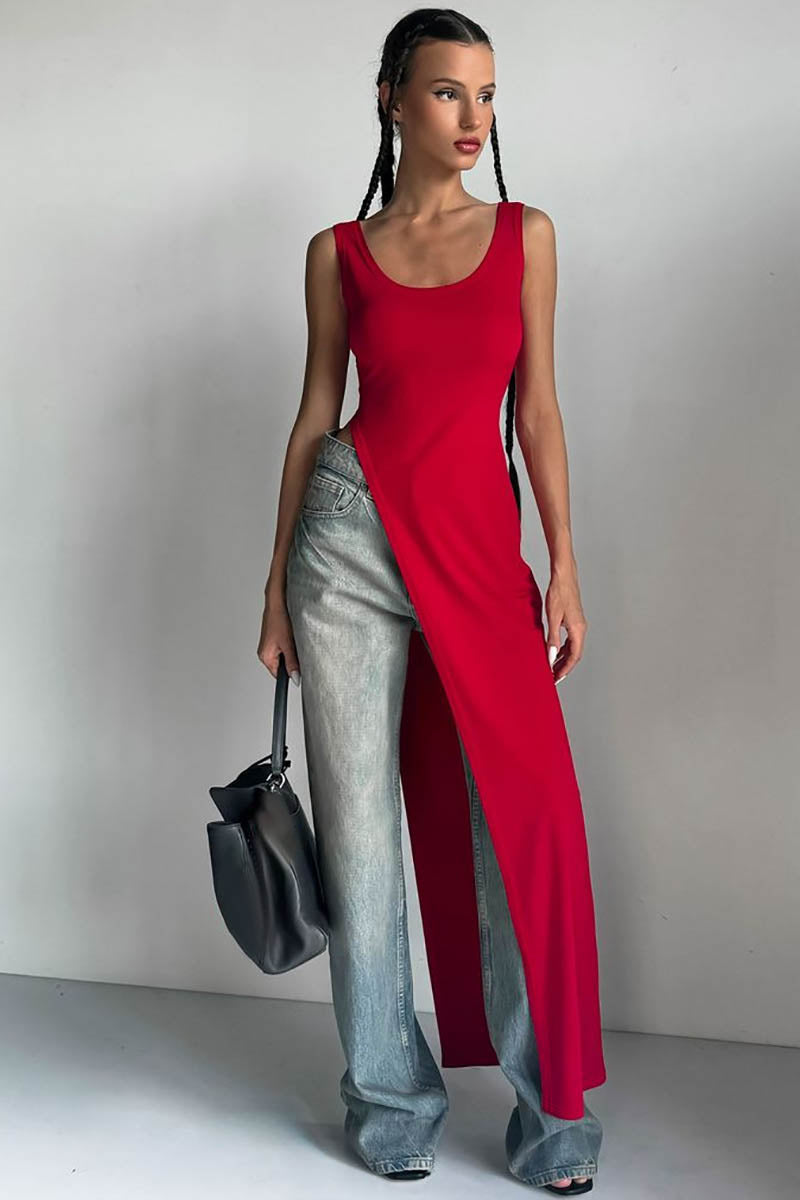 Minimalistisches Kleid/Top mit Schlitz-Detail