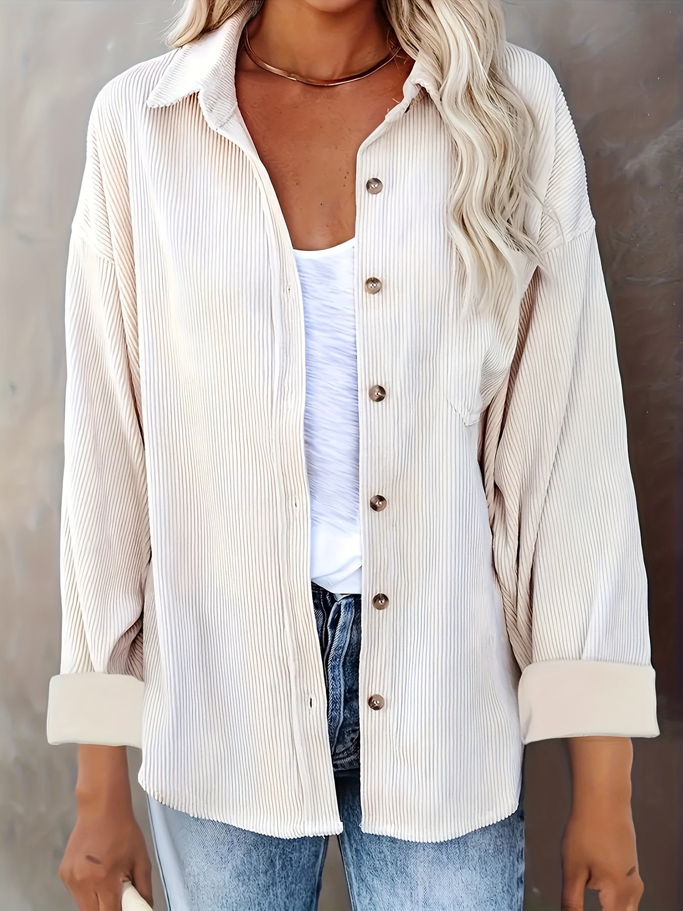 Lässige Hemdjacke mit Knopfleiste
