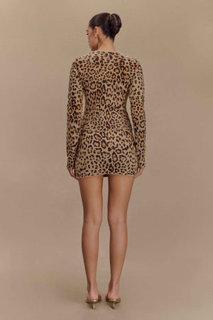 Cardigan & Minirock Set mit Animal Print