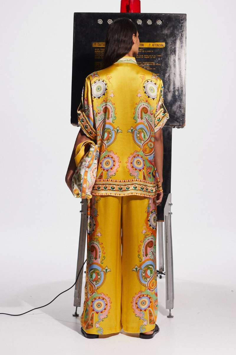 Fließender Paisley-Anzug mit Weitem Bein