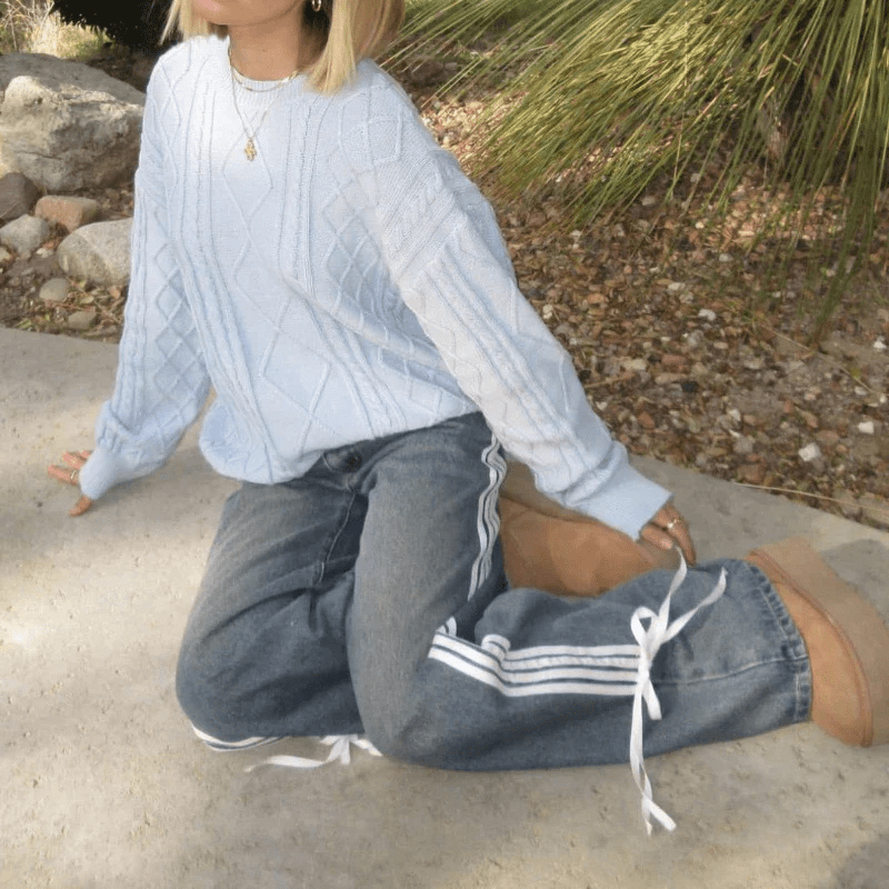 Weite Jeans mit sportlichem Flair