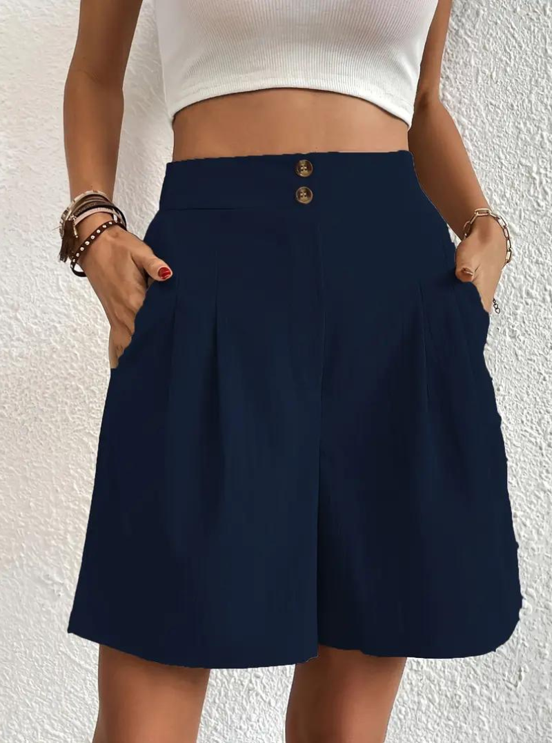 Damen Shorts – Hochtailliert, Bundfalten, mit Taschen-82558-2af8b784-dd3a-403a-a034-97b7fb21e7a0