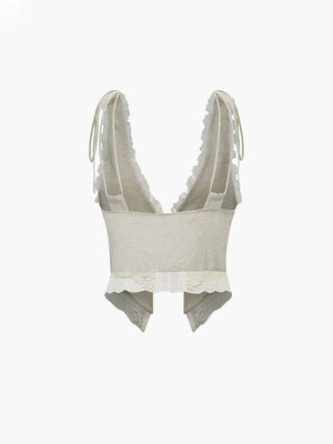 Zartes Top mit Spitze und Bindedetail