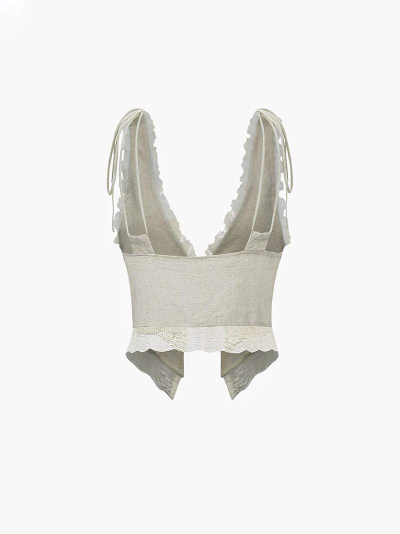 Zartes Top mit Spitze und Bindedetail