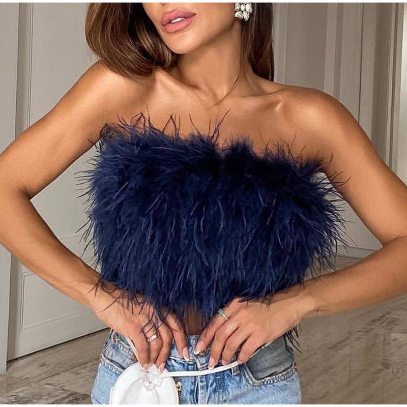 Federbesetztes Bandeau-Top