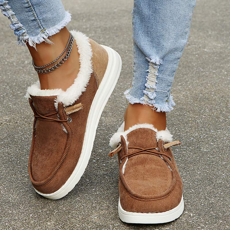 Damen Schnürschuhe – Kord, Kunstfellfutter, Gummisohle, Winter-82593-2d98cff0-0816-4beb-9bbf-0e7a59cbb414