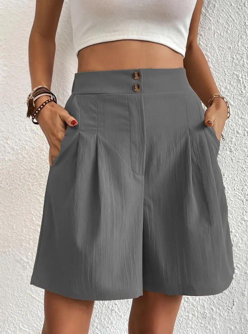 Damen Shorts – Hochtailliert, Bundfalten, mit Taschen-82558-2f94d5e1-60df-4163-bb9a-831976bd9d65