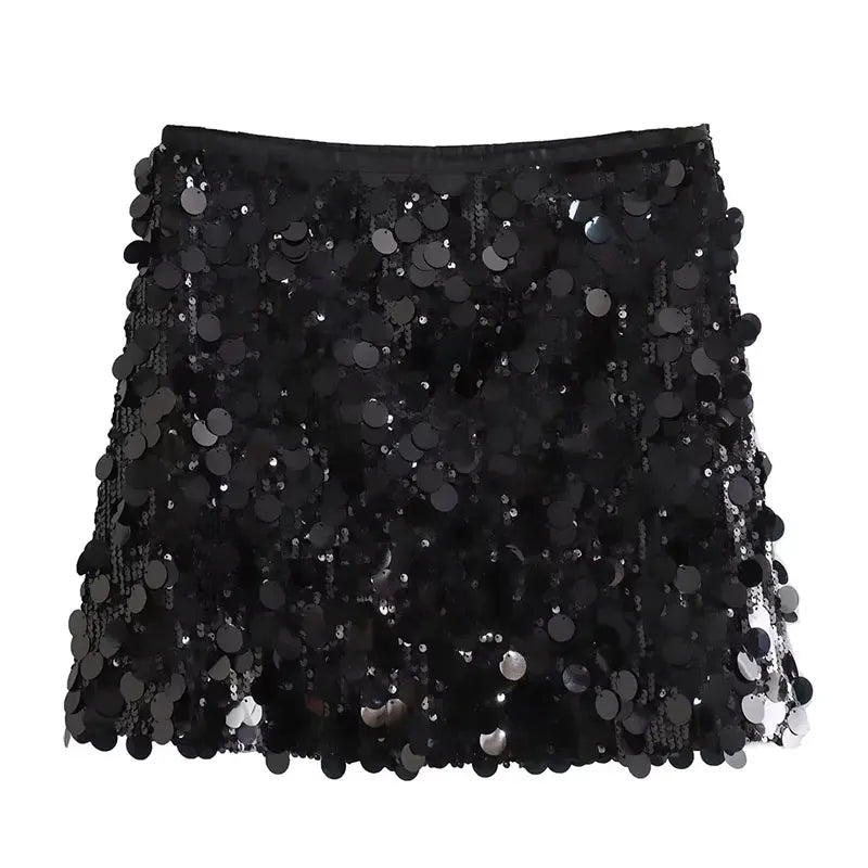 Glitzernder Minirock mit Pailletten-Design
