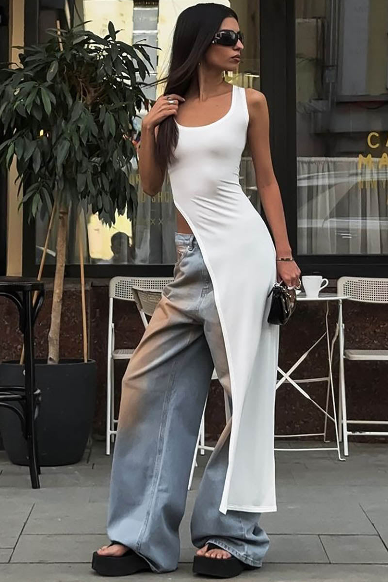 Minimalistisches Kleid/Top mit Schlitz-Detail