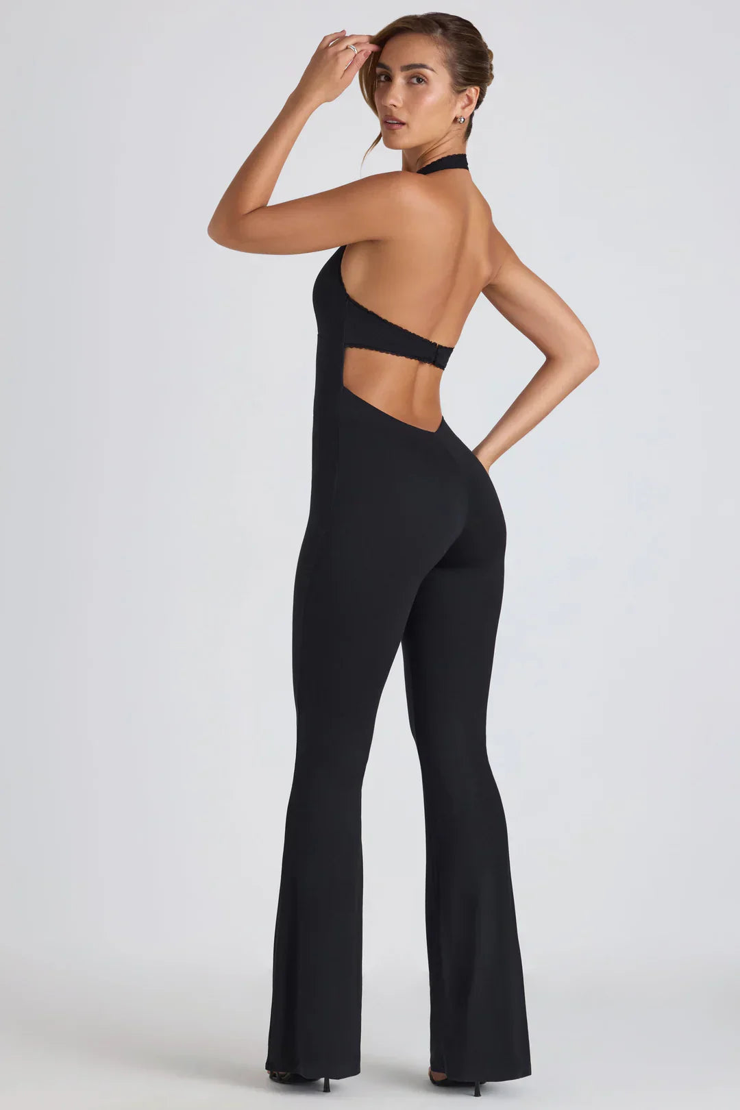 Damen Jumpsuit – Gerippt Halter-Ausschnitt Ausgestelltes Bein, Figurbetont-83502-49ec69e9-9d2f-4b97-84fb-f6d1b4e36861