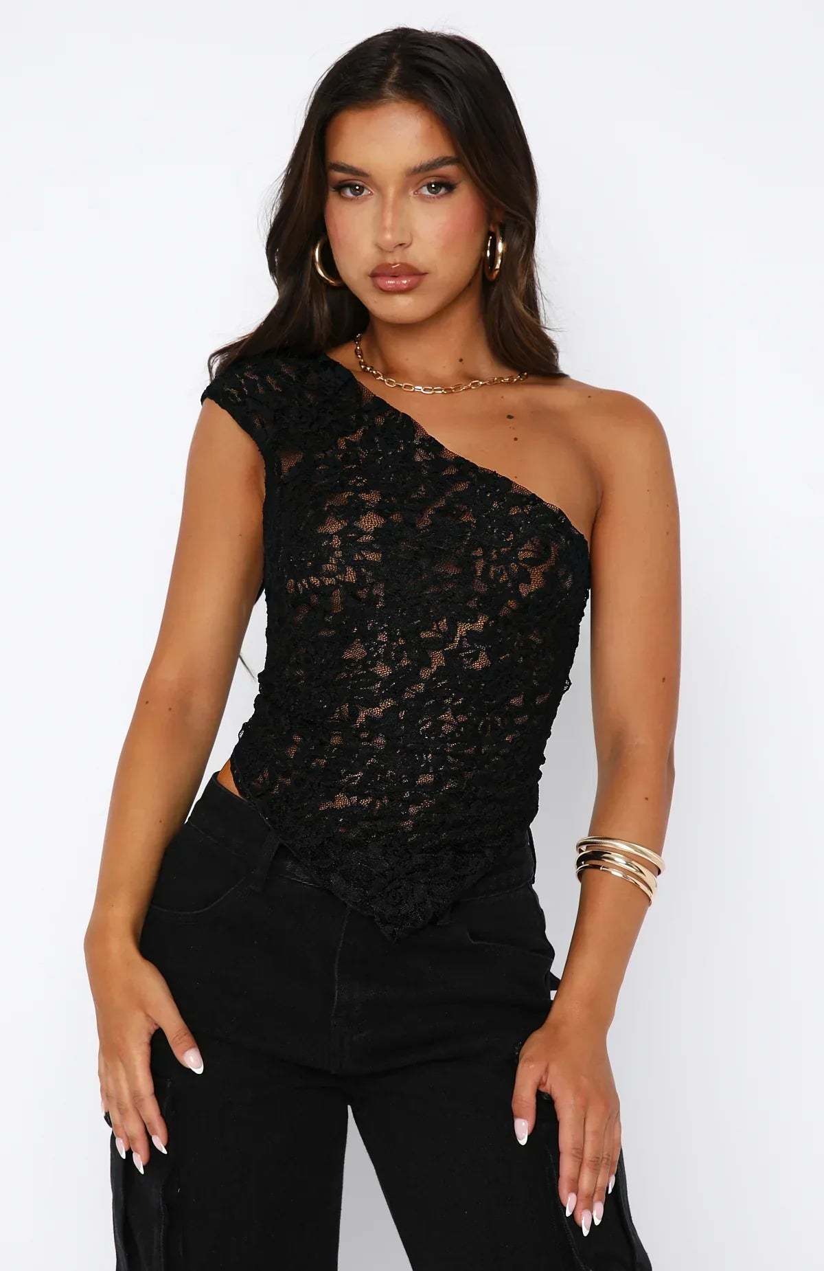 Damen One-Shoulder Spitzenkleid – Asymmetrisches Design, Elegant-83517-4d714c71-49b7-440b-a80c-f31e0f9c0def