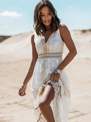 Bohemian Kleid mit Spitze & A-Linien-Schnitt