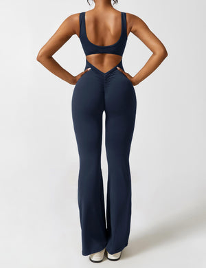 Damen Jumpsuit – Ärmellos, Offener Rücken, Schlagbein, Dehnbar-83507-53e56b61-600f-4bb5-9628-324502628d85