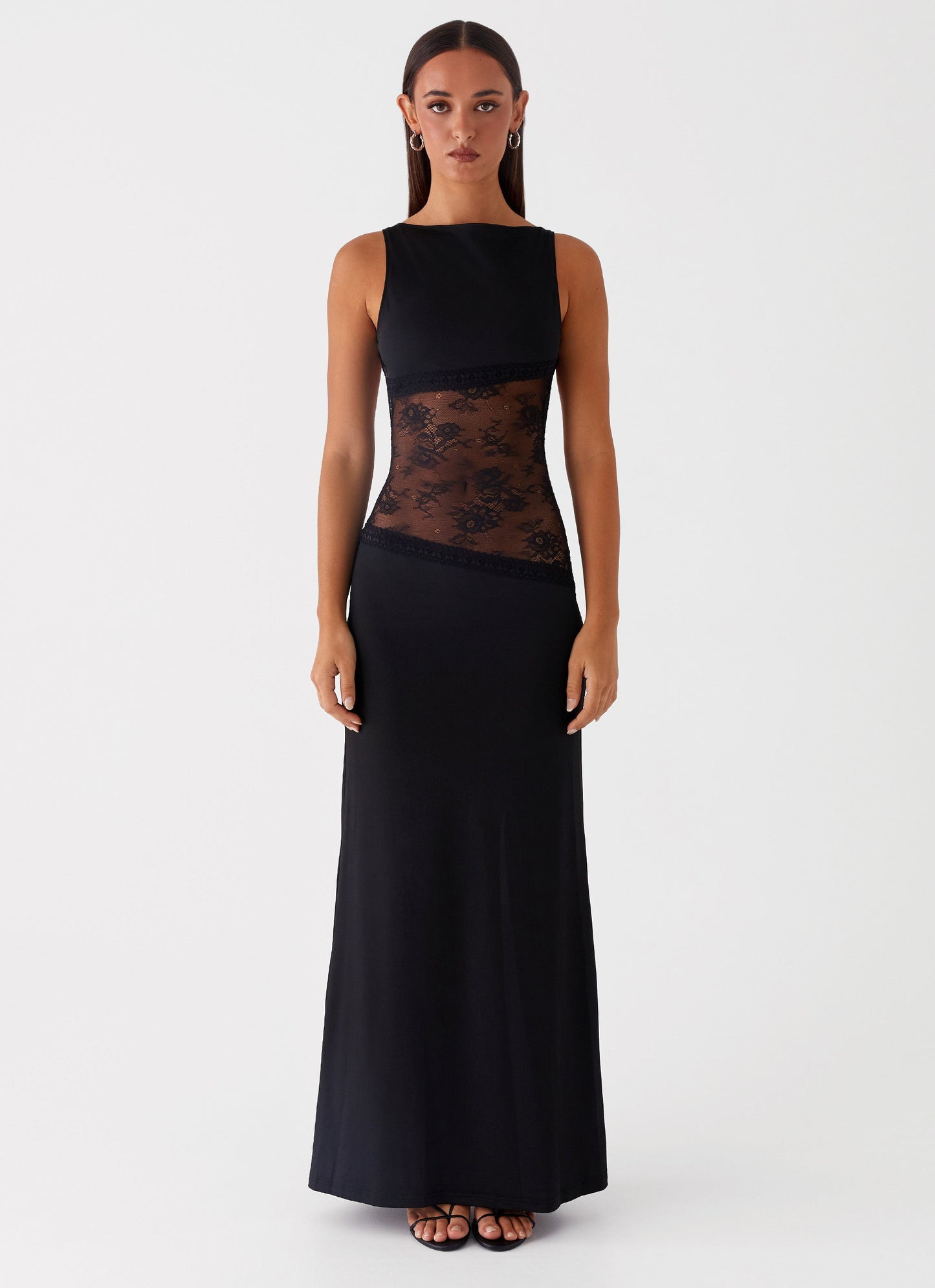 Damen Maxikleid – Ärmellos mit Spitzenpanel, Elegant, Abendkleid-83478-5439fa14-bf05-4d37-8575-884740302127