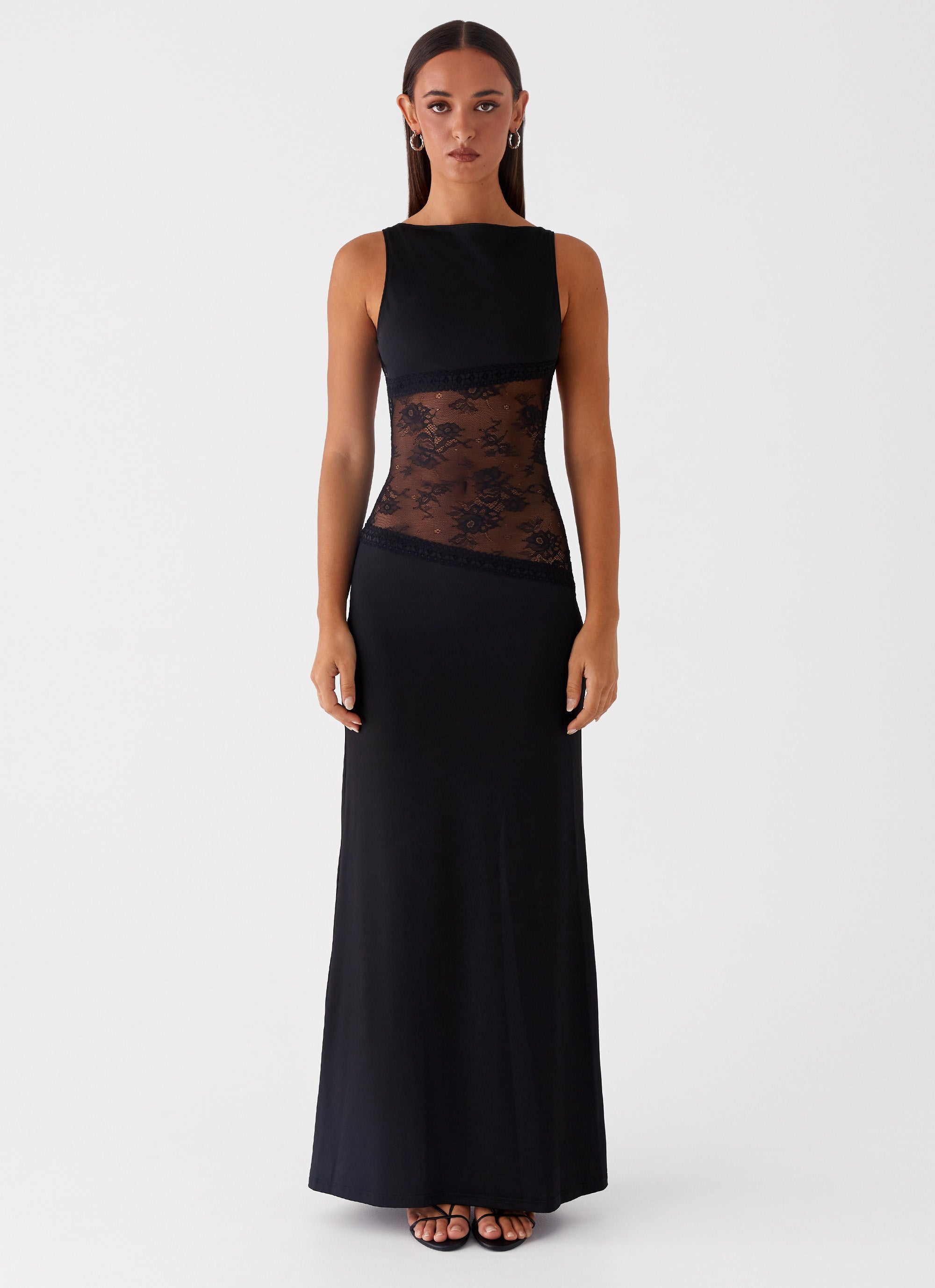 Damen Maxikleid – Ärmellos mit Spitzenpanel, Elegant, Abendkleid-83478-5439fa14-bf05-4d37-8575-884740302127