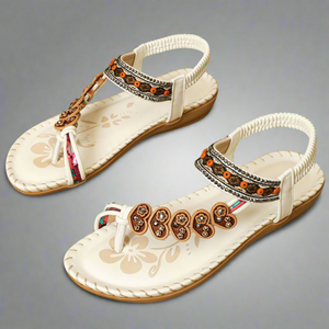 Damen Sandalen Flach – Verzierte T-Riemen mit Perlen & Blumen Details-83364-55cd0626-5d3c-42cc-80b0-5948d50fcab1