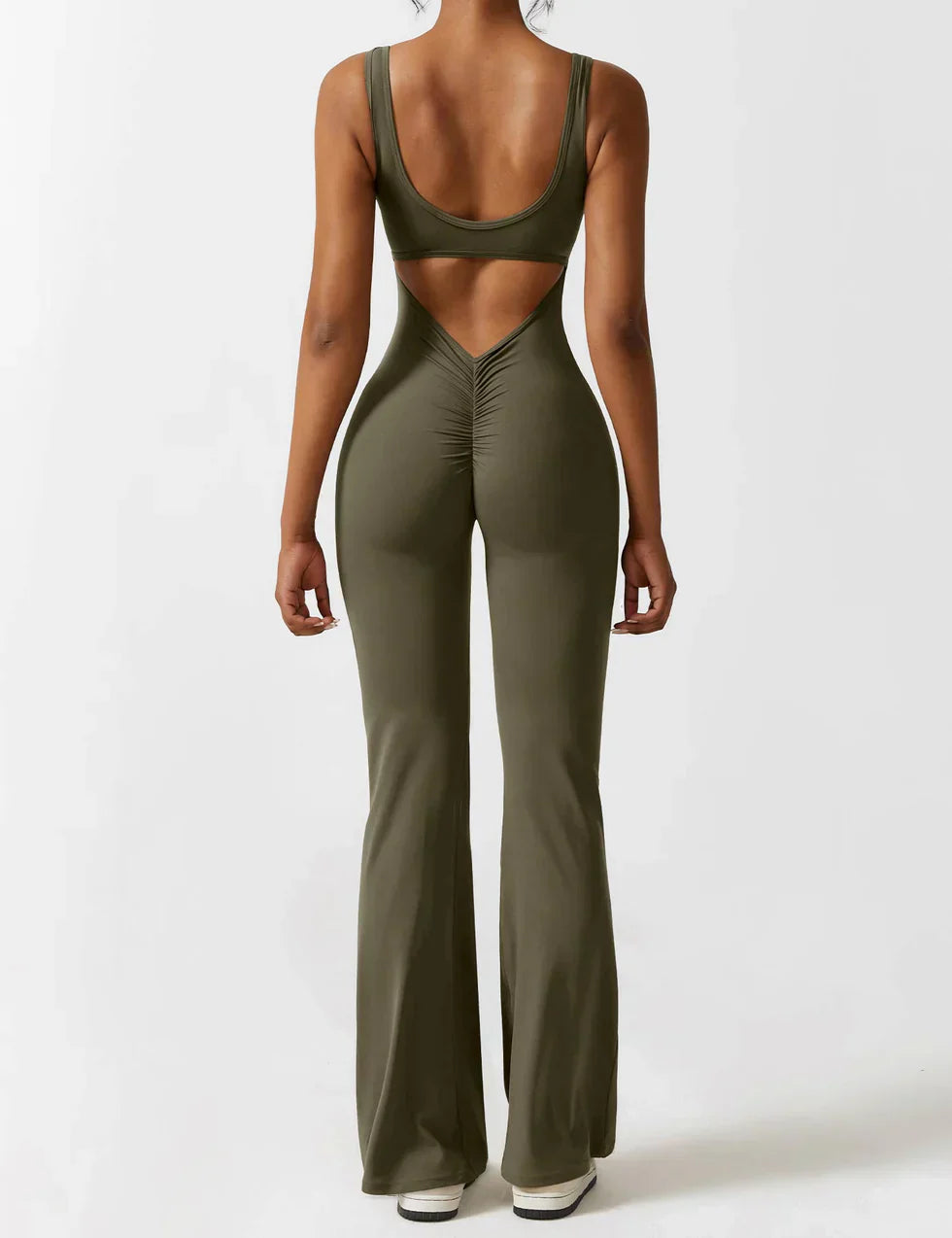Damen Jumpsuit – Ärmellos, Offener Rücken, Schlagbein, Dehnbar-83507-5643f8c6-0212-49dd-819e-3491c05dd3e6