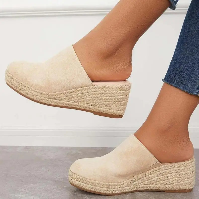 Damen Schuhe – Wildleder Keil-Espadrille, Slip-On Design, Sommer Stil-83367-584b2090-2f5c-496b-8028-d0f227420619