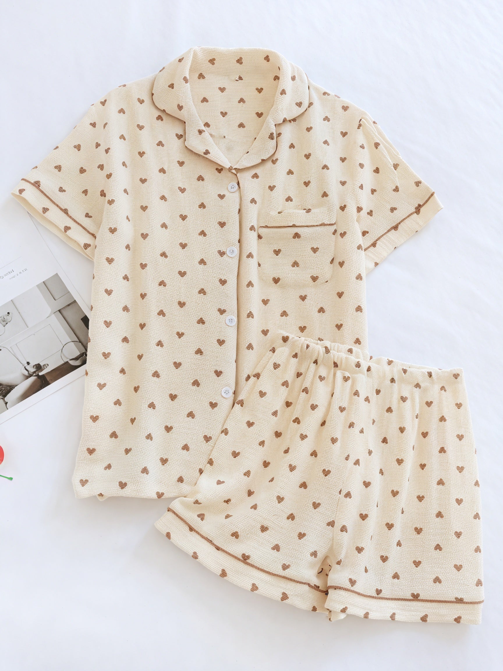 Herz-Muster Pyjama Set