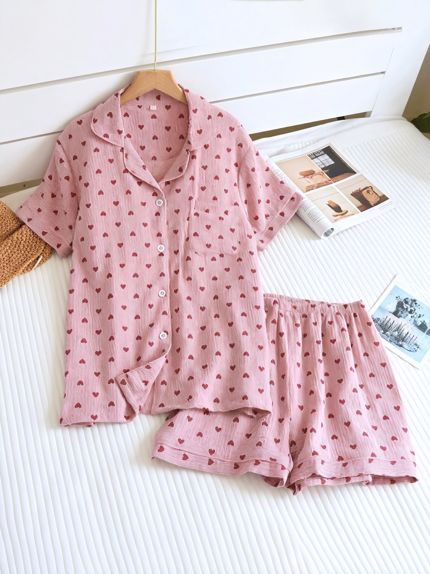 Herz-Muster Pyjama Set
