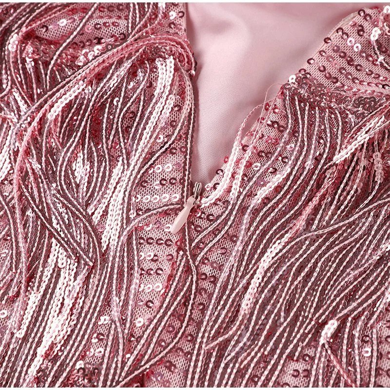 Damen Mini-Kleid mit Fransen & Federn – Spaghettiträger Partykleid-83329-5d35694e-b51c-4f43-9594-f07b07829713