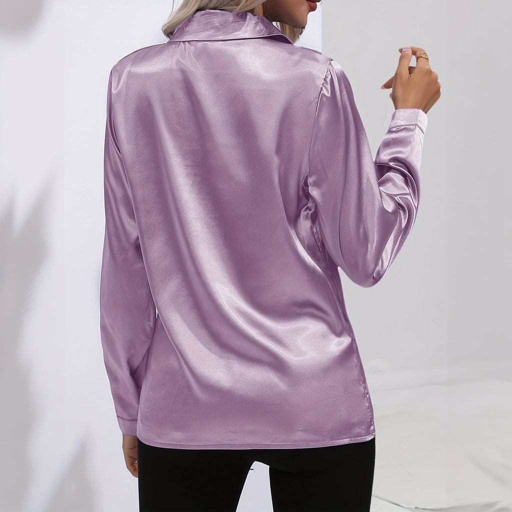 Elegante Langarmbluse mit feinem Glanz