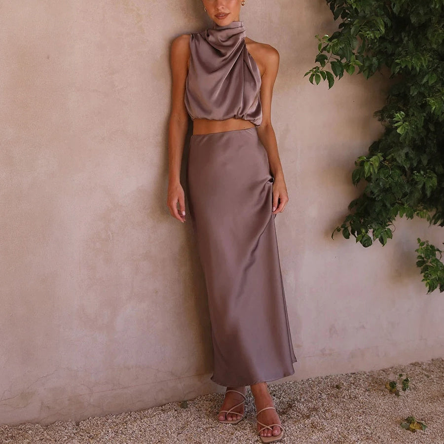 Elegantes Maxikleid mit Haltertop