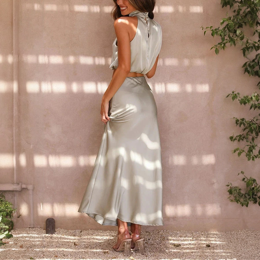 Elegantes Maxikleid mit Haltertop