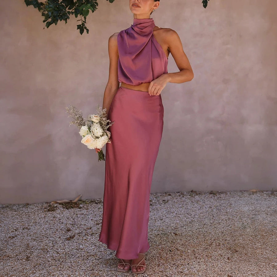 Elegantes Maxikleid mit Haltertop