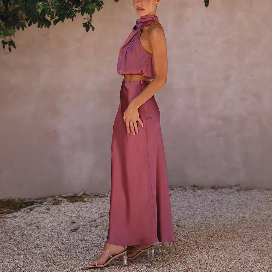 Elegantes Maxikleid mit Haltertop