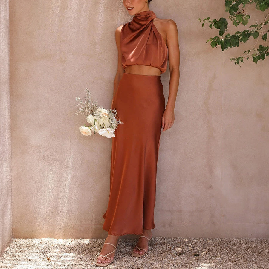 Elegantes Maxikleid mit Haltertop