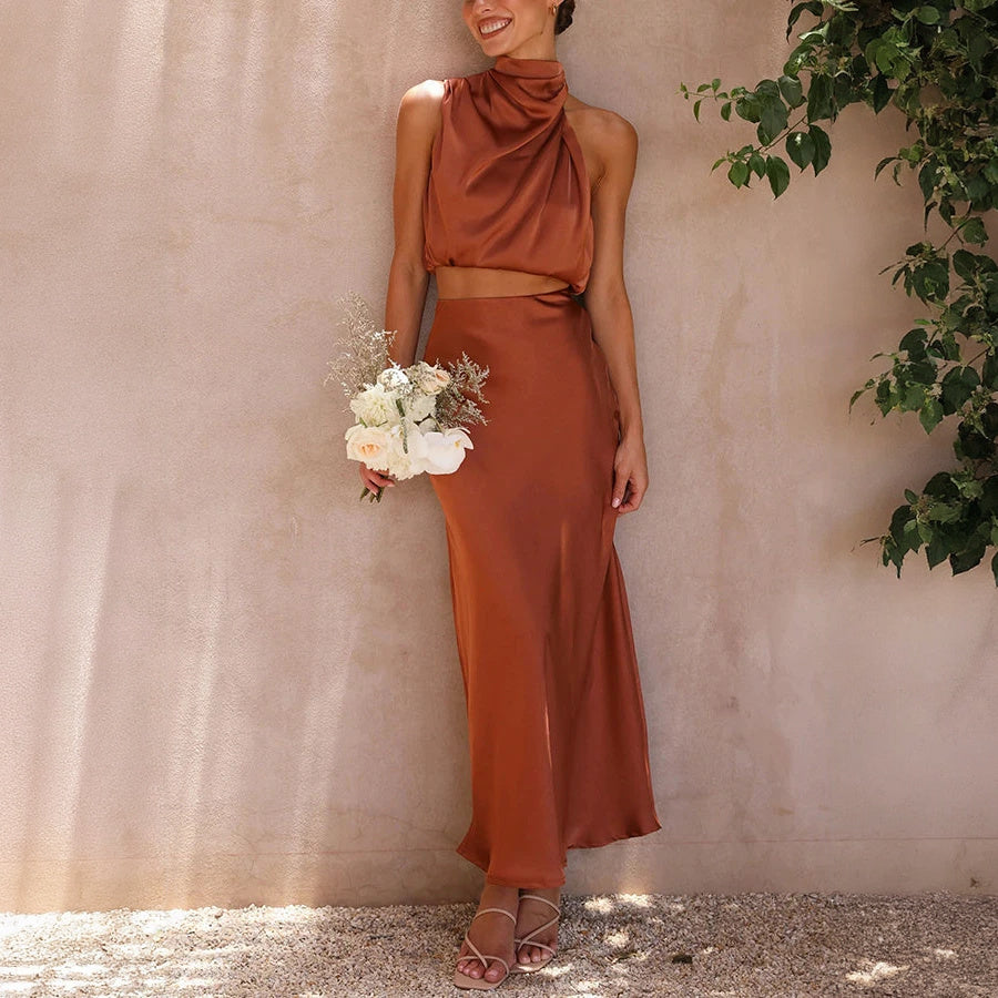 Elegantes Maxikleid mit Haltertop