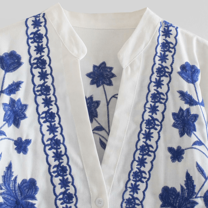 Bohemian Stil Jacke mit Stickerei